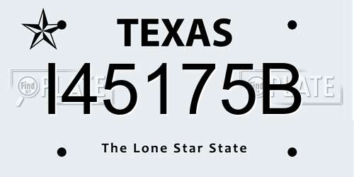 I45175B Texas License Plate
