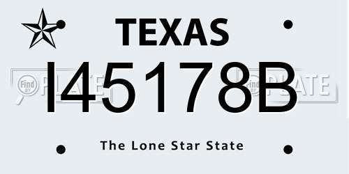 I45178B Texas License Plate