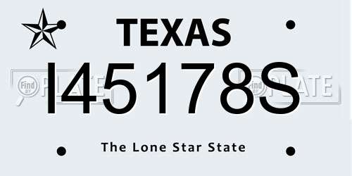 I45178S Texas License Plate