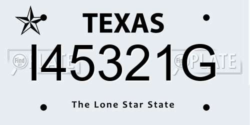 I45321G Texas License Plate