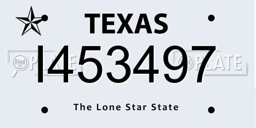 I453497 Texas License Plate