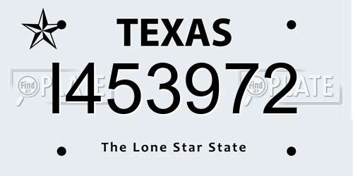I453972 Texas License Plate