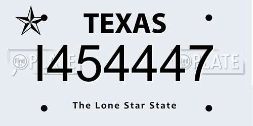 I454447 Texas License Plate