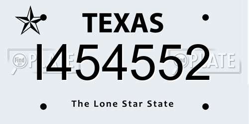 I454552 Texas License Plate