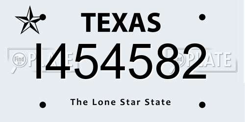 I454582 Texas License Plate