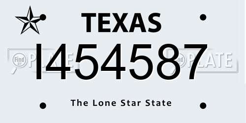 I454587 Texas License Plate