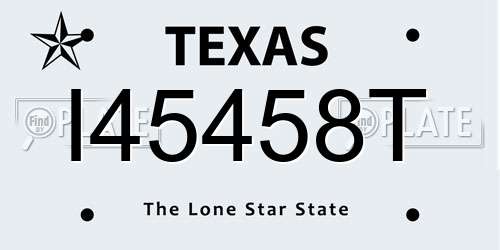 I45458T Texas License Plate