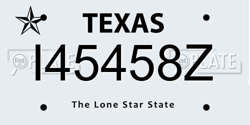 I45458Z Texas License Plate