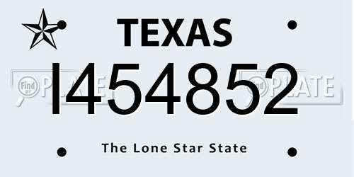 I454852 Texas License Plate