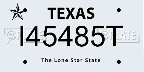 I45485T Texas License Plate