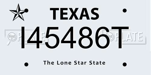 I45486T Texas License Plate
