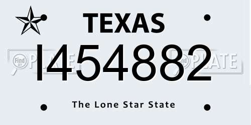 I454882 Texas License Plate