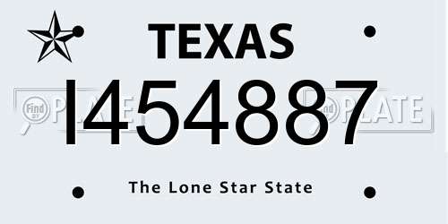 I454887 Texas License Plate
