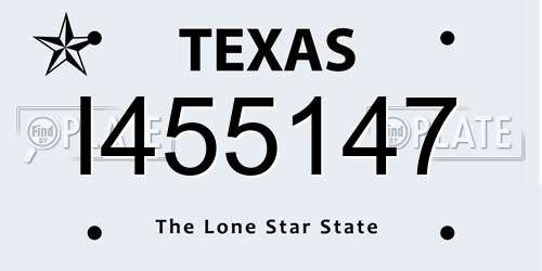 I455147 Texas License Plate