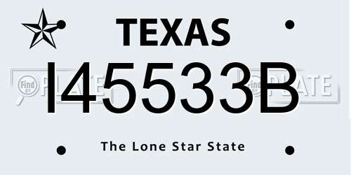 I45533B Texas License Plate