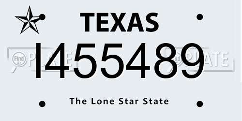 I455489 Texas License Plate