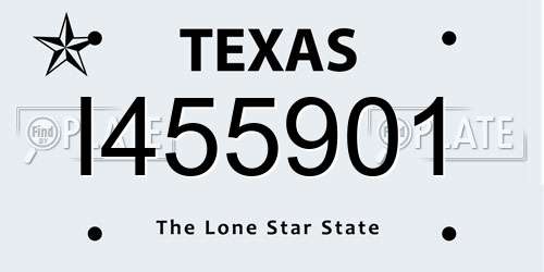 I455901 Texas License Plate