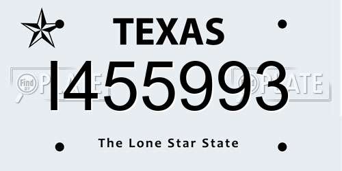I455993 Texas License Plate