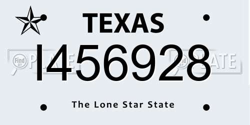 I456928 Texas License Plate