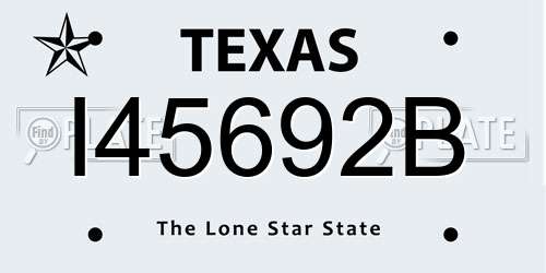 I45692B Texas License Plate