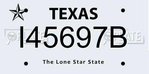 I45697B Texas License Plate