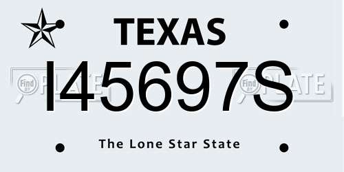 I45697S Texas License Plate
