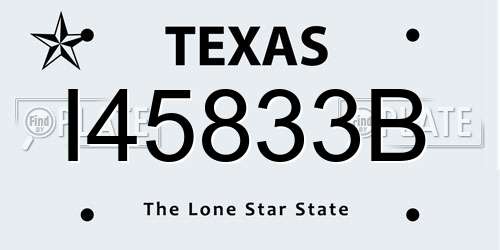 I45833B Texas License Plate
