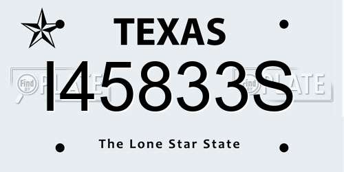 I45833S Texas License Plate