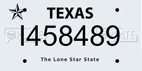I458489 Texas License Plate