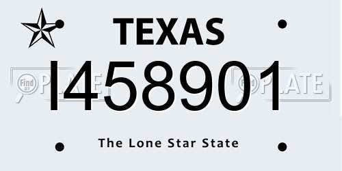 I458901 Texas License Plate