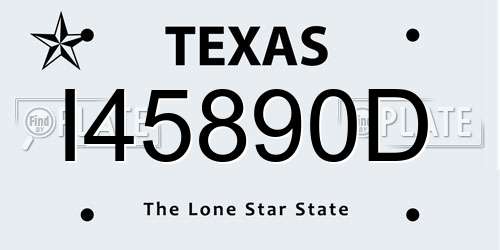 I45890D Texas License Plate