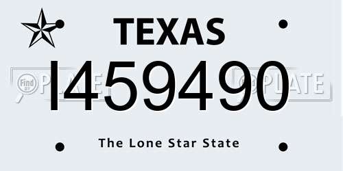 I459490 Texas License Plate