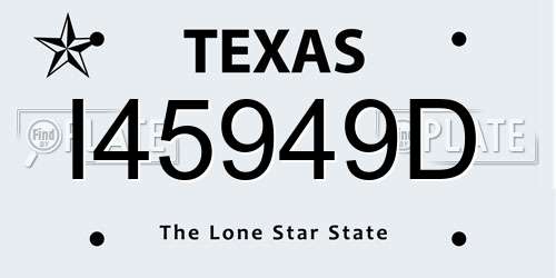 I45949D Texas License Plate
