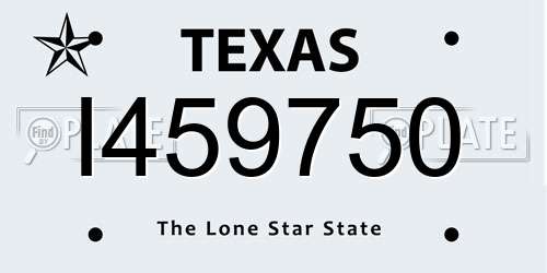 I459750 Texas License Plate