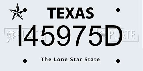 I45975D Texas License Plate