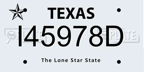 I45978D Texas License Plate