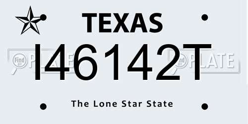 I46142T Texas License Plate