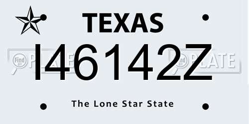 I46142Z Texas License Plate