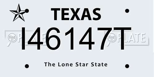 I46147T Texas License Plate