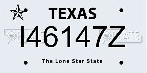 I46147Z Texas License Plate