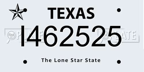 I462525 Texas License Plate