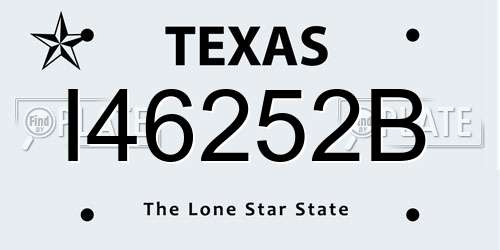 I46252B Texas License Plate