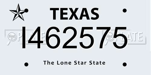 I462575 Texas License Plate
