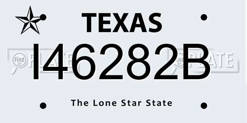 I46282B Texas License Plate
