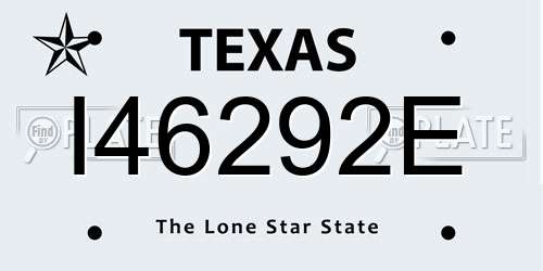 I46292E Texas License Plate