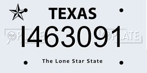 I463091 Texas License Plate