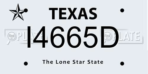 I4665D Texas License Plate