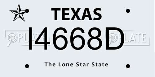 I4668D Texas License Plate