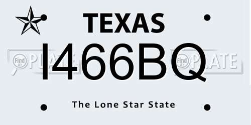 I466BQ Texas License Plate