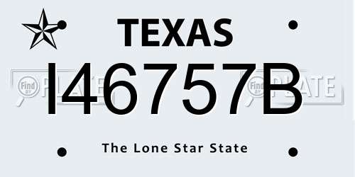 I46757B Texas License Plate